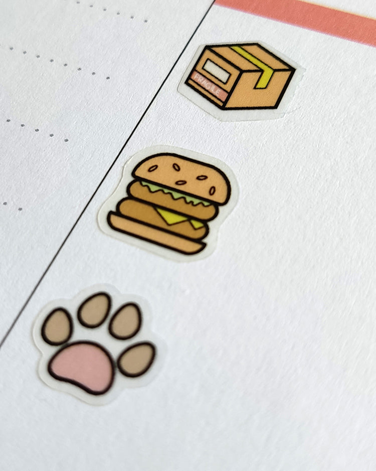 Burger Transparent Icon Sticker Sheet