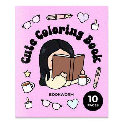 Cute Coloring Book (No. 01 Bookworm)