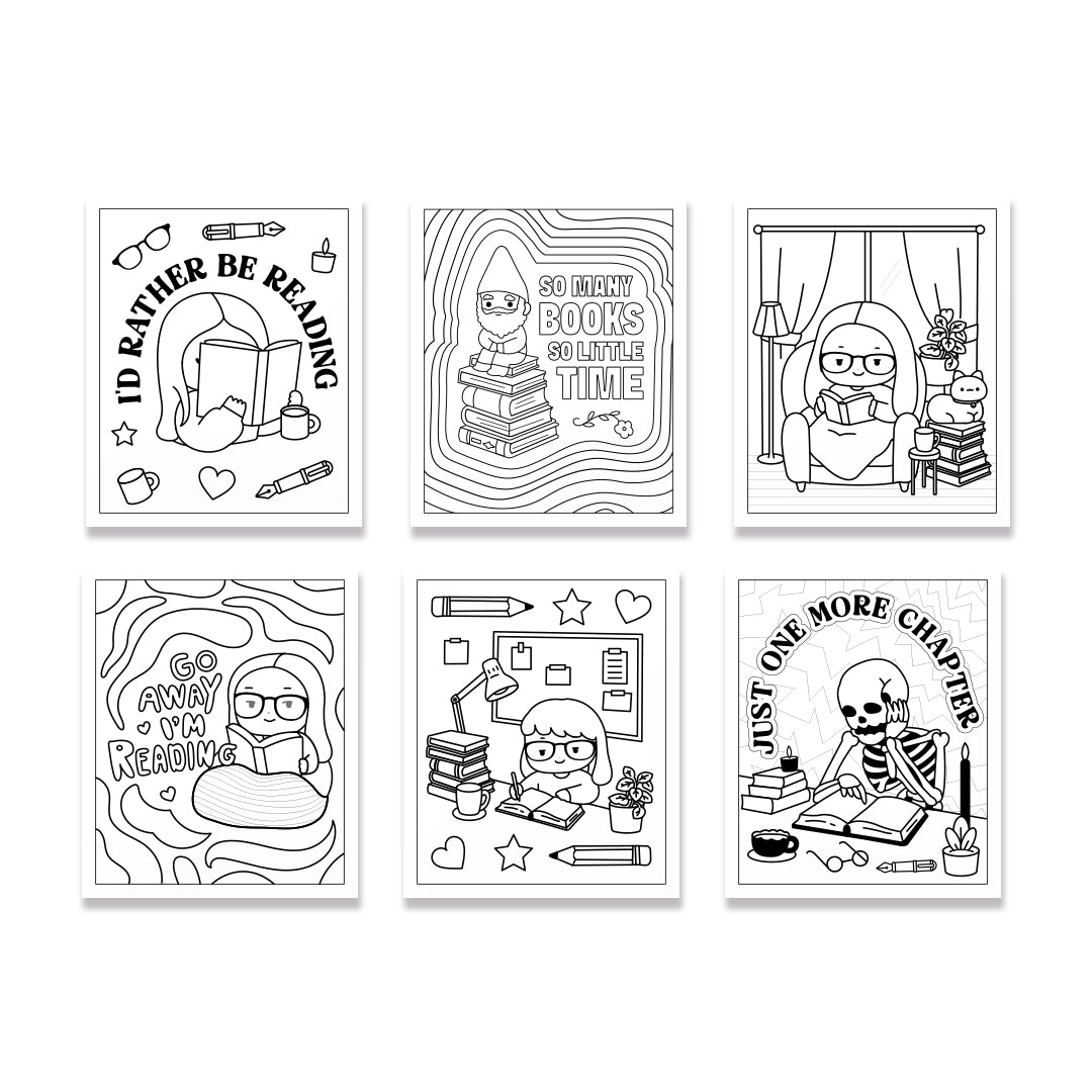 Cute Coloring Book (No. 01 Bookworm)