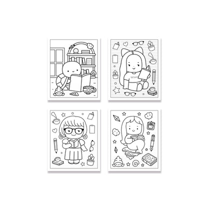 Cute Coloring Book (No. 01 Bookworm)