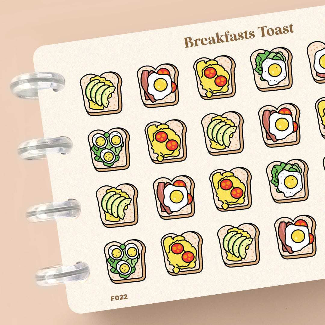 Breakfast Toasts Planner Stickers