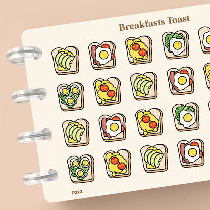 Breakfast Toasts Planner Stickers