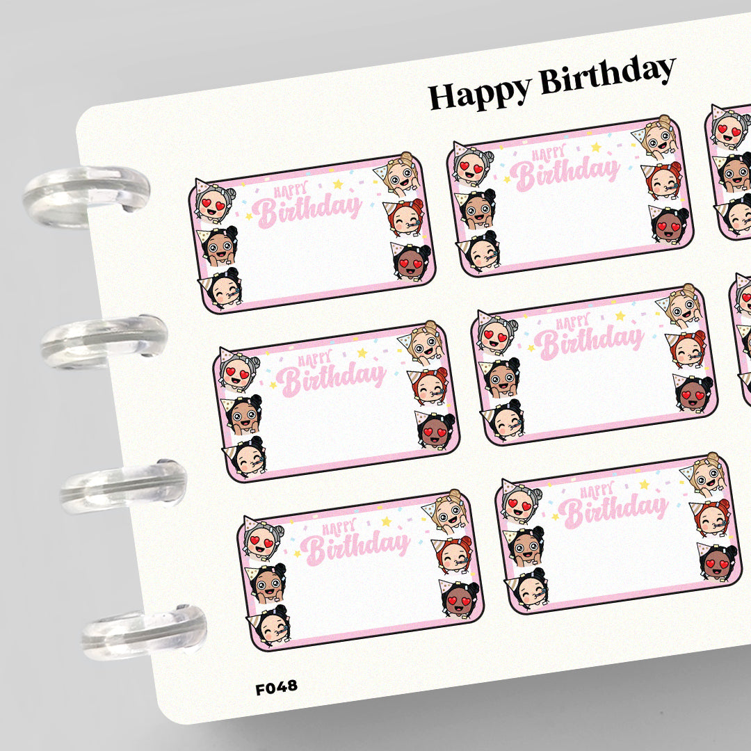 Happy Birthday Functional Planner Stickers