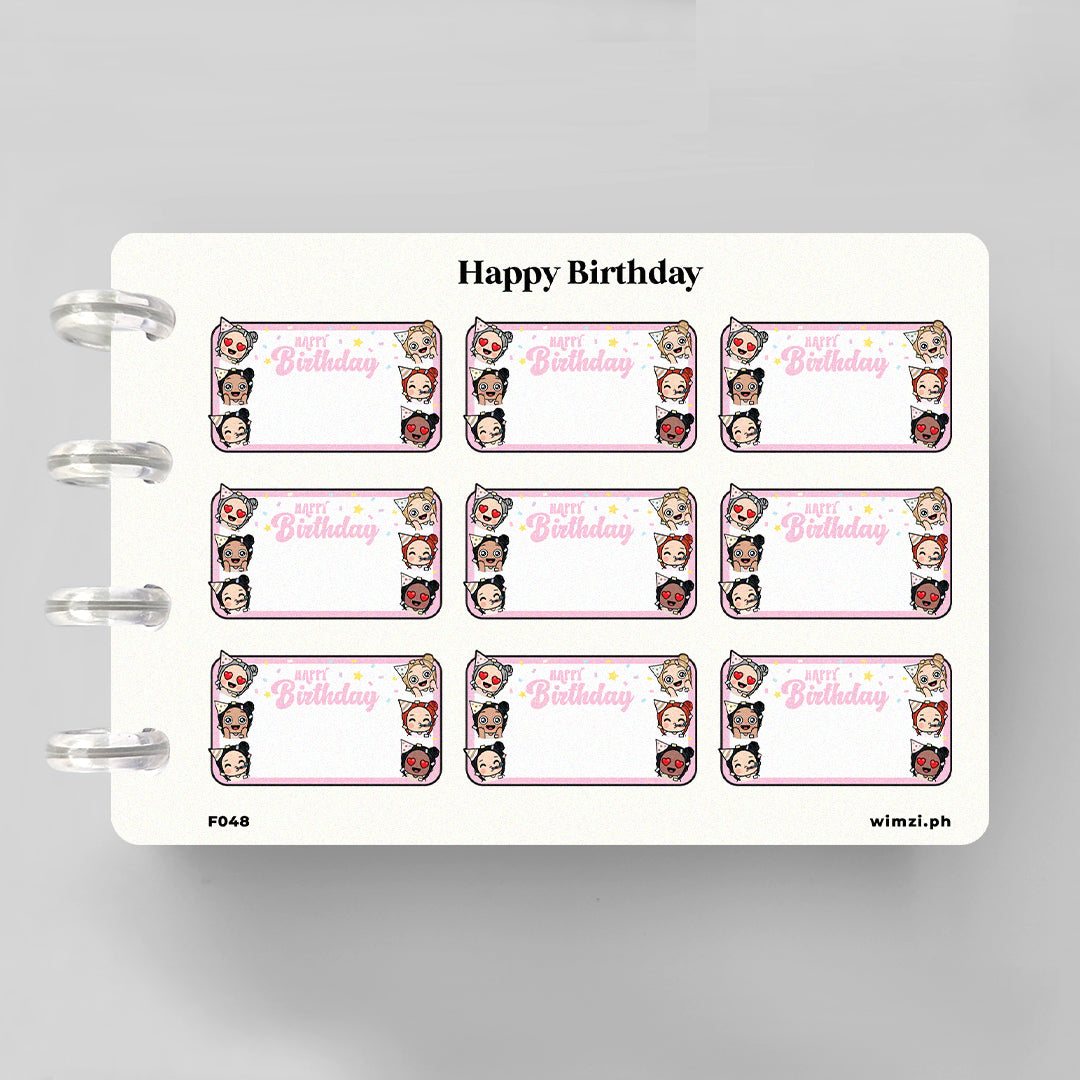 Happy Birthday Functional Planner Stickers