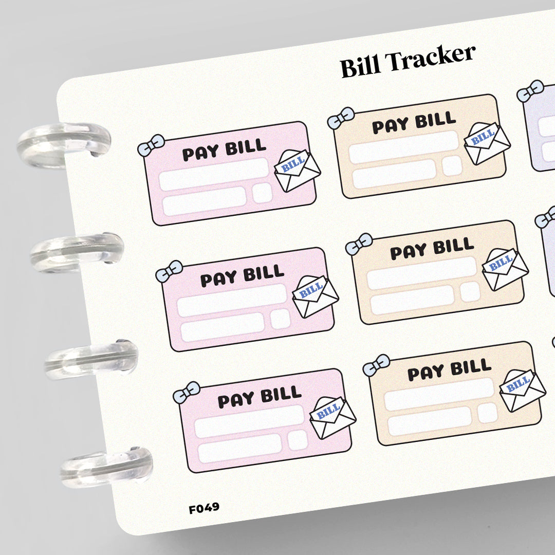 Bill Tracker Functional Planner Stickers