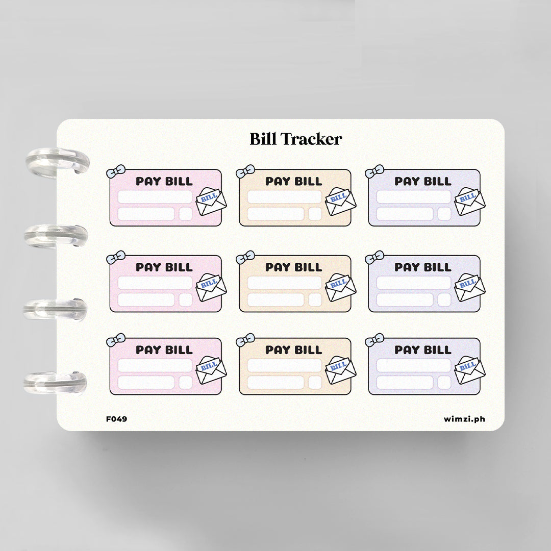 Bill Tracker Functional Planner Stickers