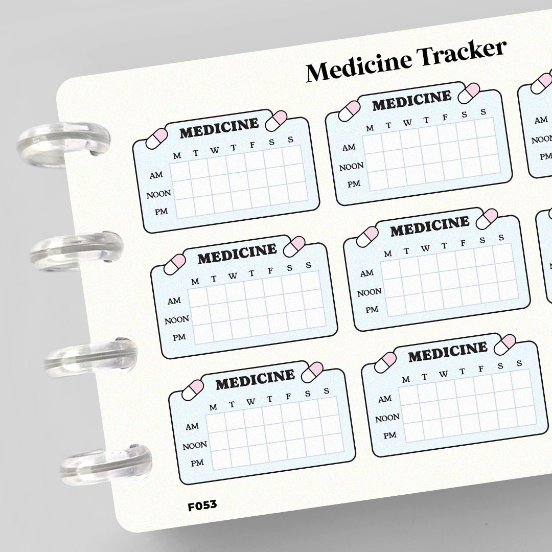 Medicine Tracker Functional Planner Stickers