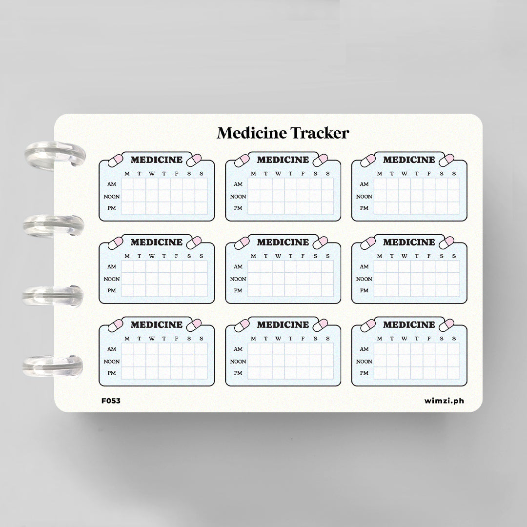 Medicine Tracker Functional Planner Stickers