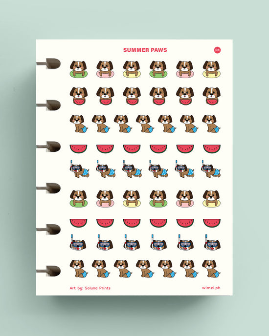 Summer Paws Planner Stickers