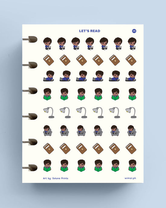 Boy Reading - Planner Stickers