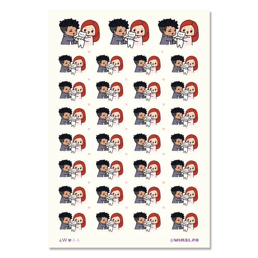 Couple With Cat Planner Stickers