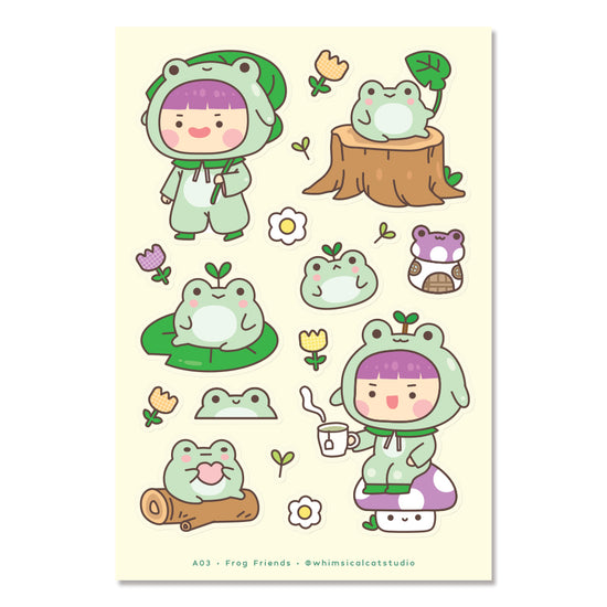 Frog Friends Deco Sticker Sheet