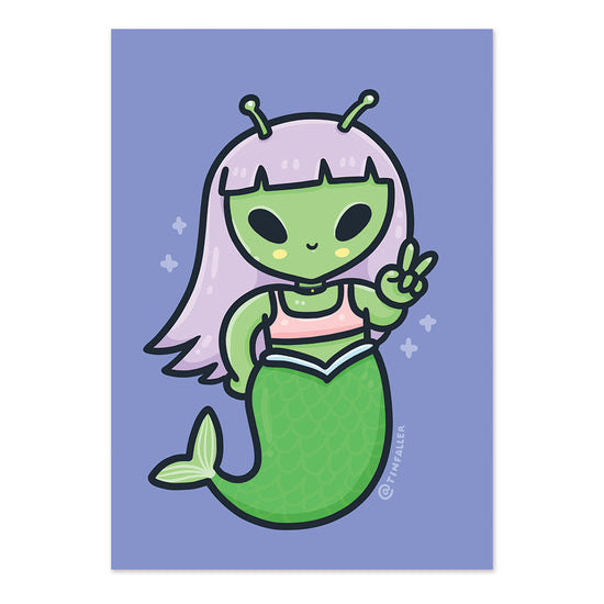 Alien Mermaid Art Printable Digital Download