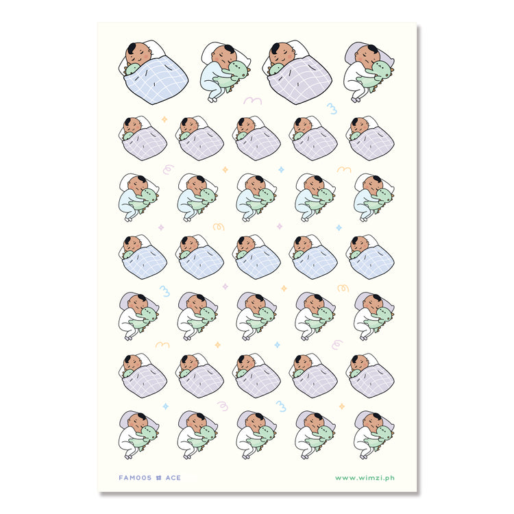 Little Boy Sleeping Planner & Journal Stickers