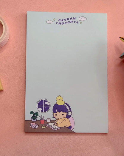 Random Thoughts Kawaii Notepad, Memopad