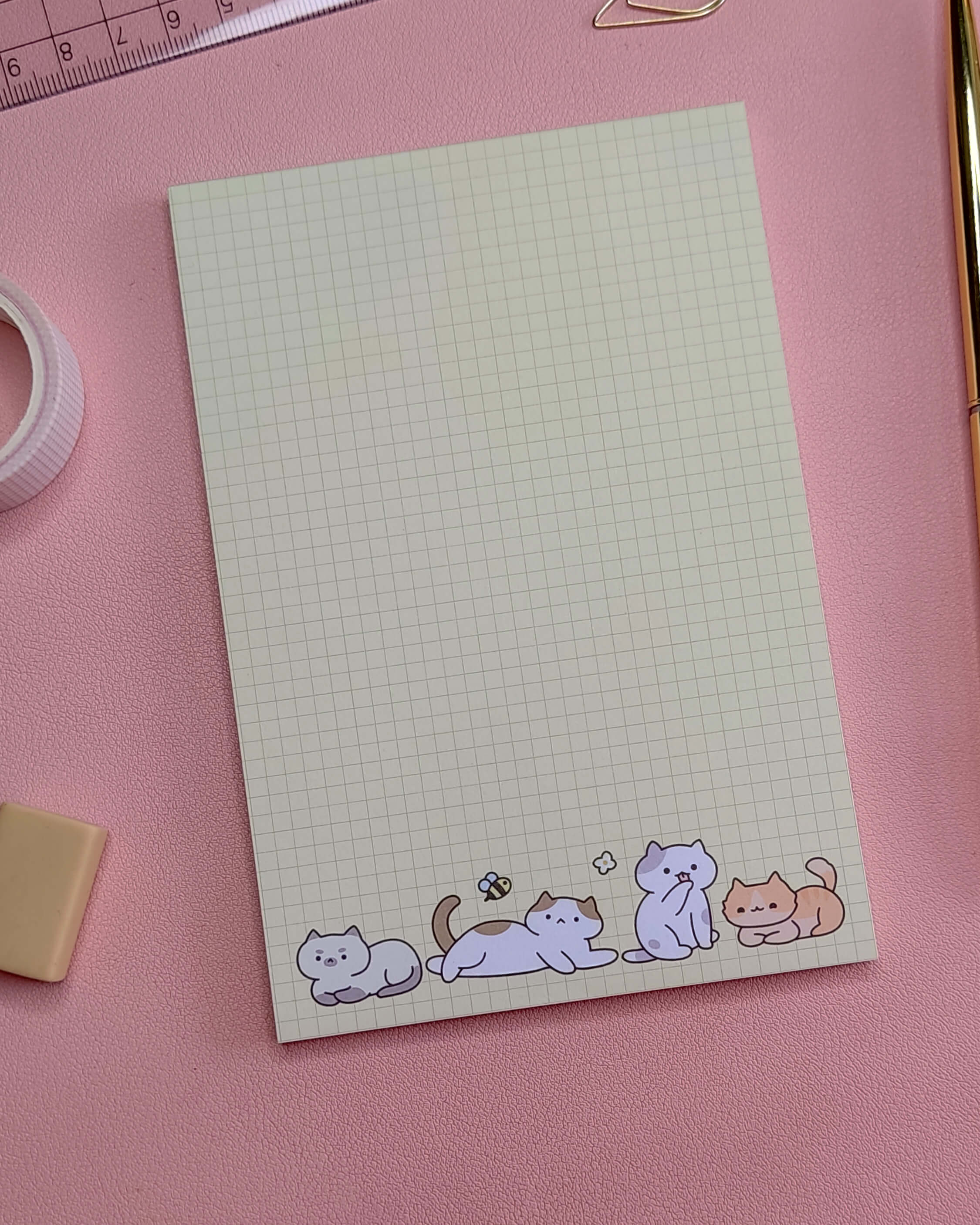 Chill Cats Kawaii Cute Notepad, Memopad