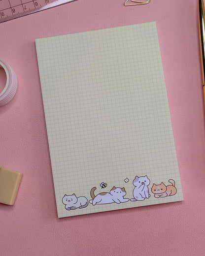 Chill Cats Kawaii Cute Notepad, Memopad