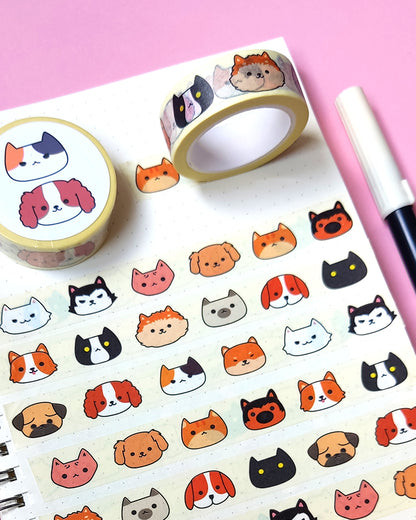 Adorable Pets Washi Tape (With Print Flaws)