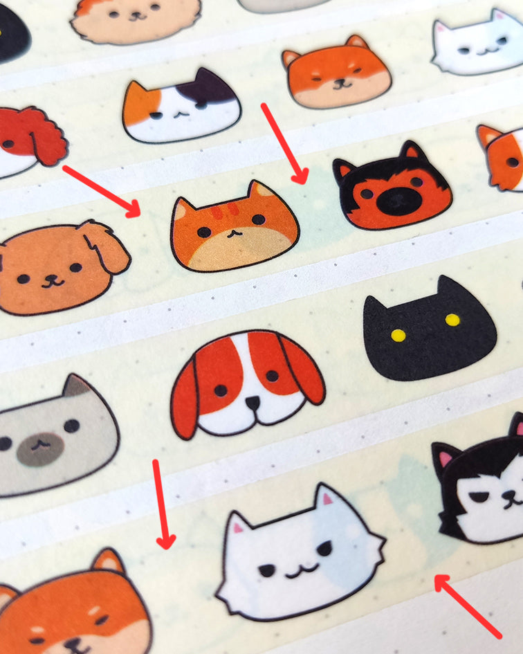 Adorable Pets Washi Tape (With Print Flaws)