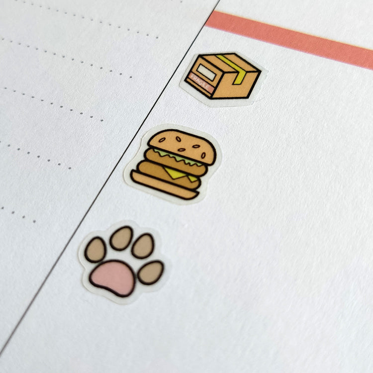 Fitness Transparent Icon Sticker Sheet For Planners & Journals